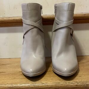 Nine West Cream Ankle Booties